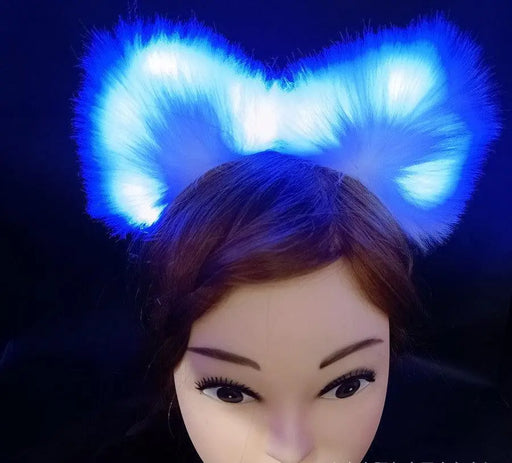Luminous Feline Reverie Plush LED Cat Ears Headband - Full-X
