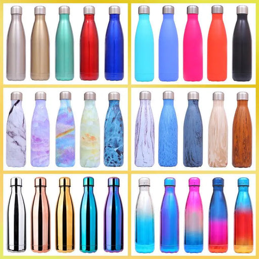 Vivid Color Stainless Steel Insulated Vacuum Water Bottle, 16.9 oz. (Multiple Styles) - Full-X