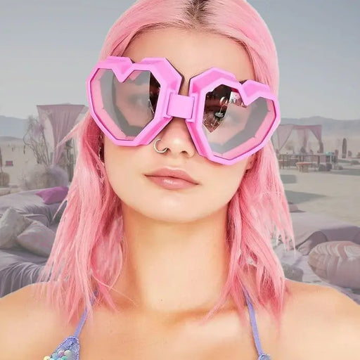 Heart Lens Playful Goggle Sunglasses