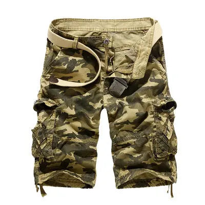 Rugged Adventurer Multi-Pocket Camo Shorts  3XL-Khaki