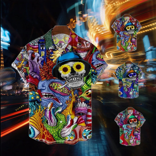 Trippy Travels Button-Up
