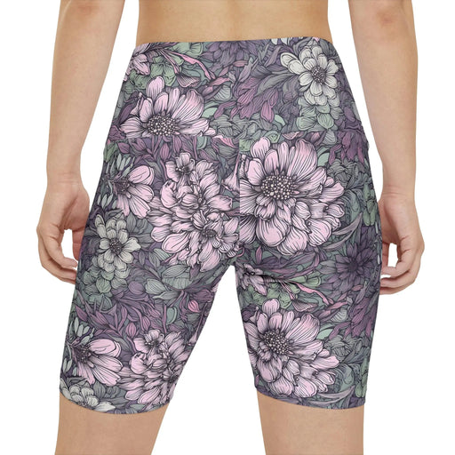 Lavender Bloom - Women's Workout Shorts for Gym, Hiking, Outdoor Activities - Full-X